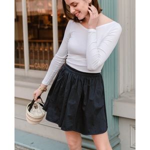 ⭐️SOLD⭐️ lake pajamas pjs navy blue cotton poplin shorts skirt skort